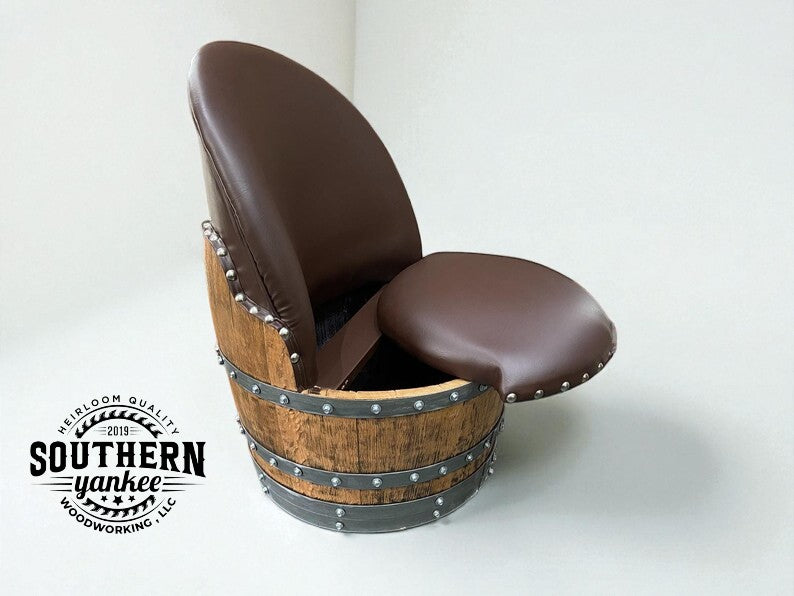 1773 Whiskey Barrel Hoop Table Set: 2 Chair Patio Furniture (Brown)