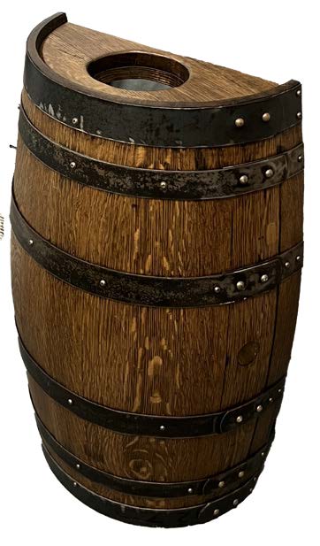 1773 Boston Harbor Half Barrel Trash Can
