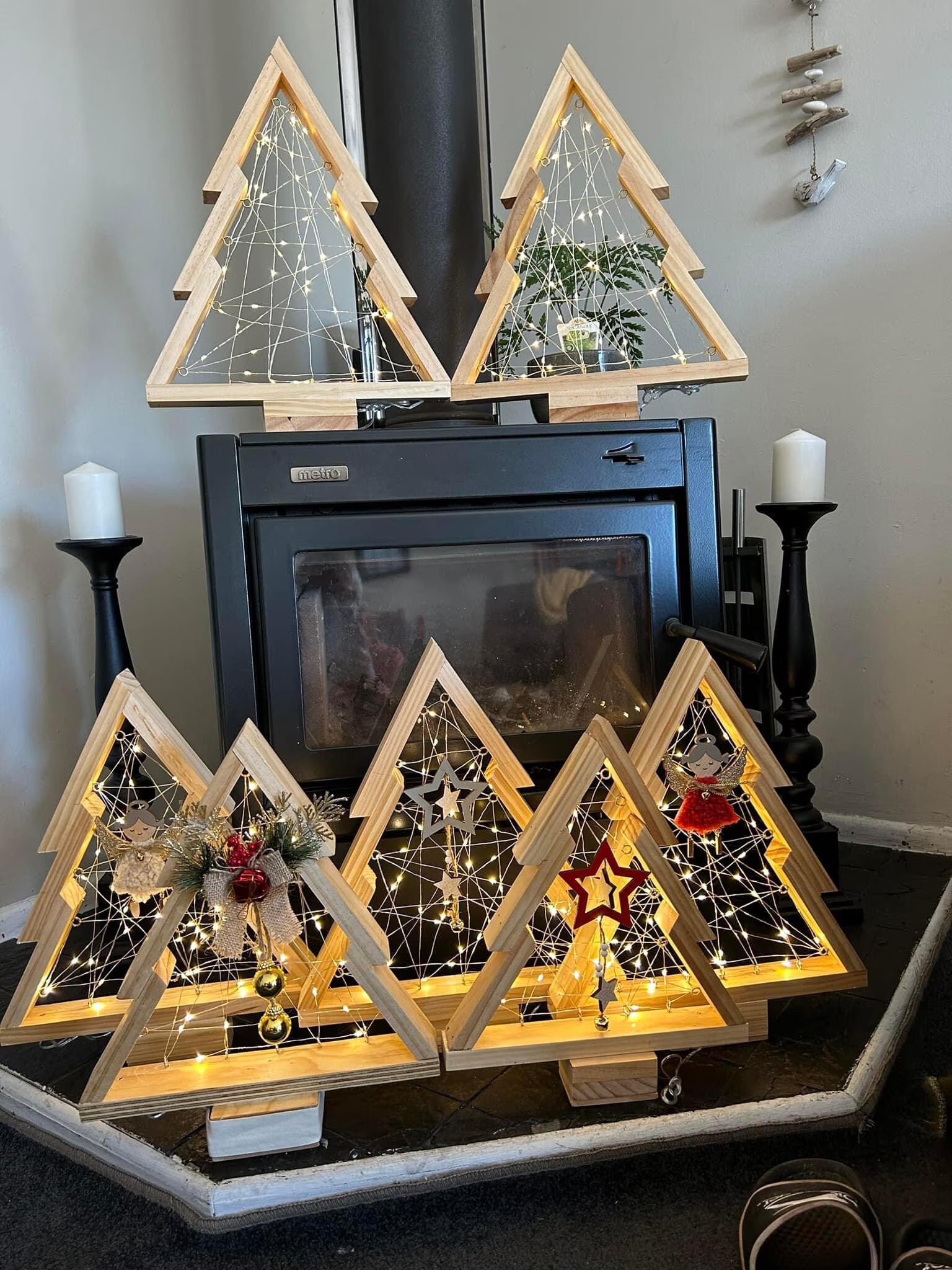Wooden Christmas tree decor