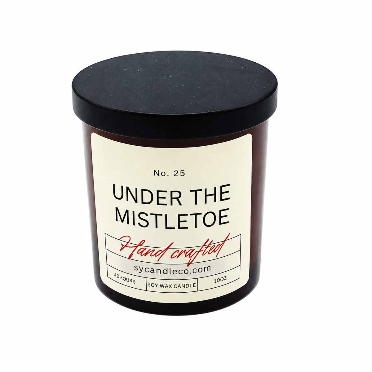 Under the Mistletoe soy candle — amber product