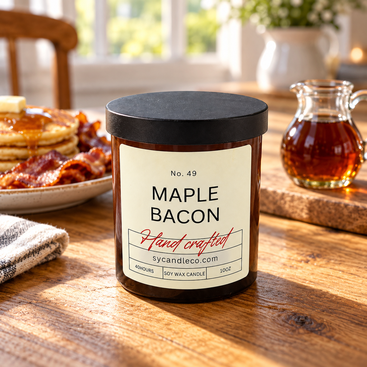 Maple Bacon soy candle — amber lifestyle