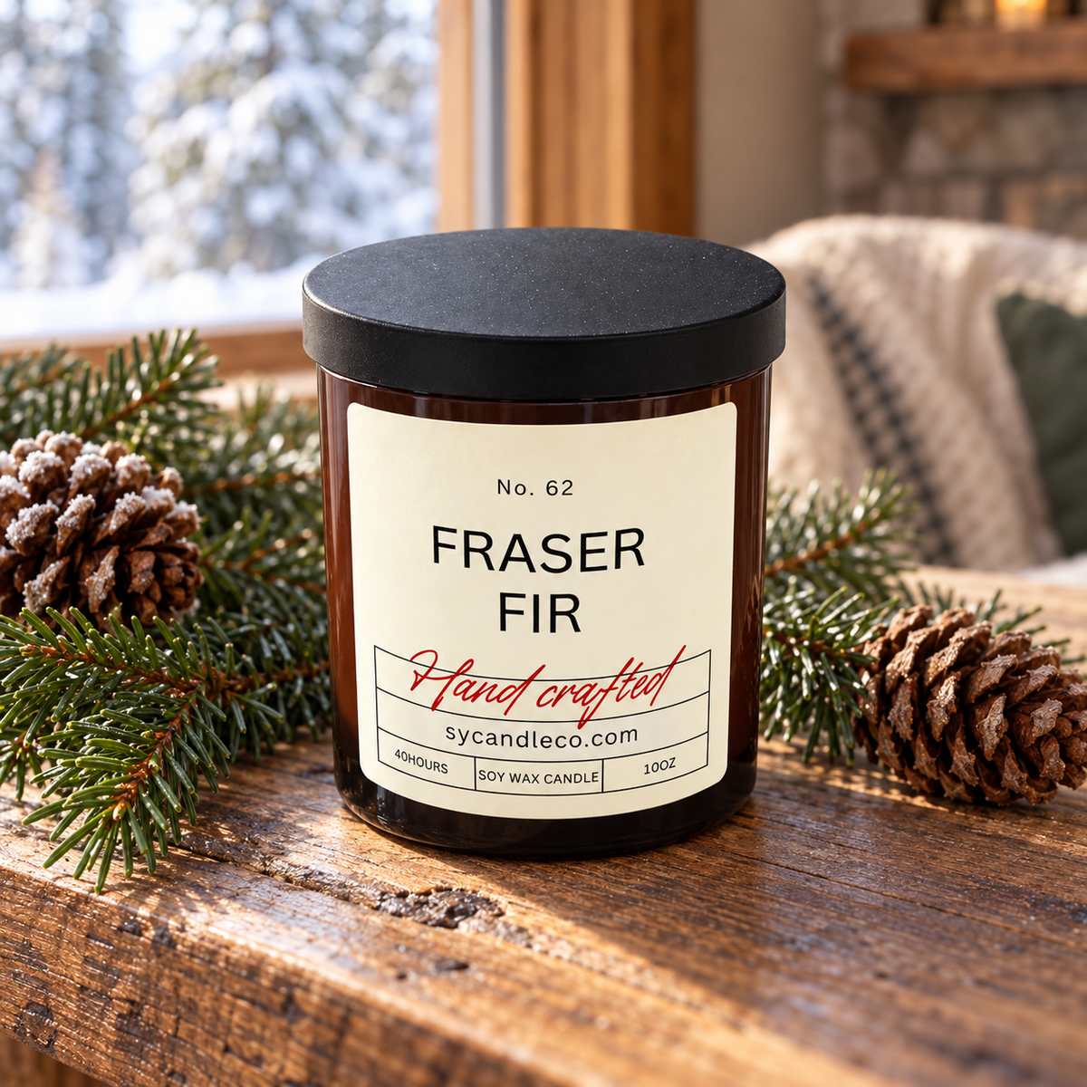 Fraser Fir soy candle — amber lifestyle