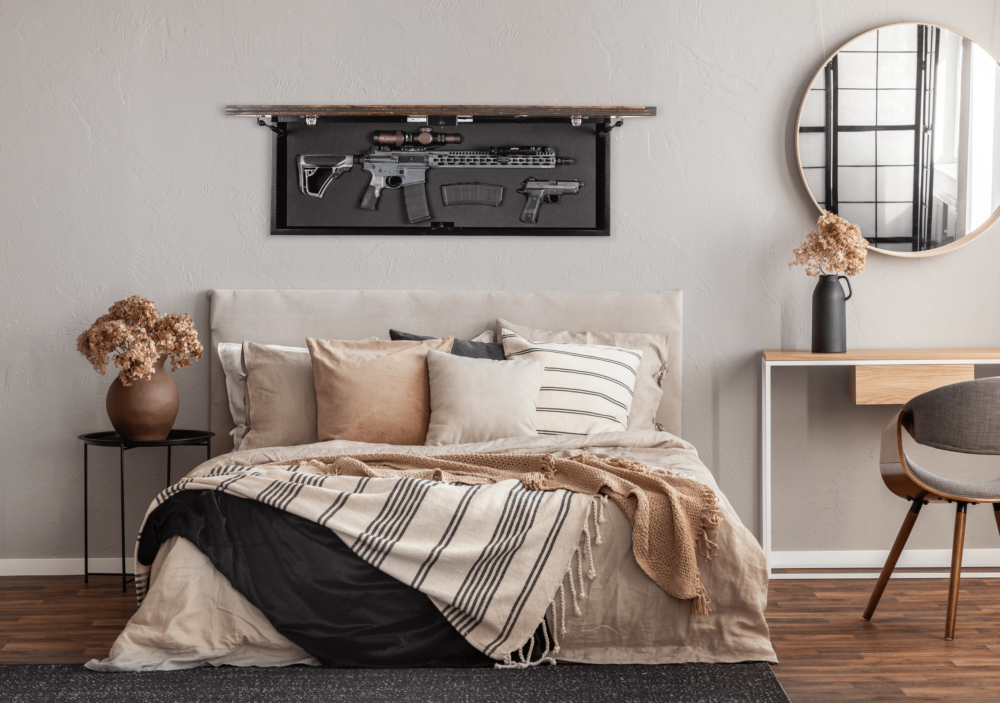 “Family Name Tactical Trap MAX 42x15 — personalized reclaimed barrel wall art closed”

“Customized Tactical Trap MAX open showing hidden compartment”

“Close-up of engraved family name and barrel wood patina on Tactical Trap MAX”

“Mounted Family Name Tactical Trap MAX in living room — discreet concealment shelf”

“Interior view of concealed compartment in personalized Tactical Trap MAX”