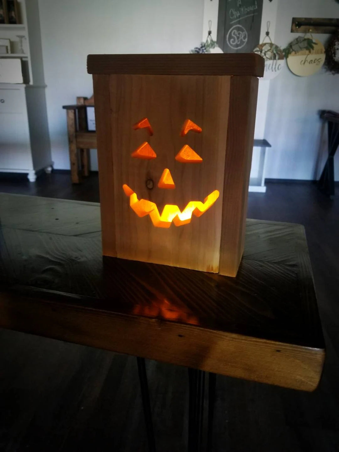 Rustic Cedar Halloween Lanterns (with flickering tea light)