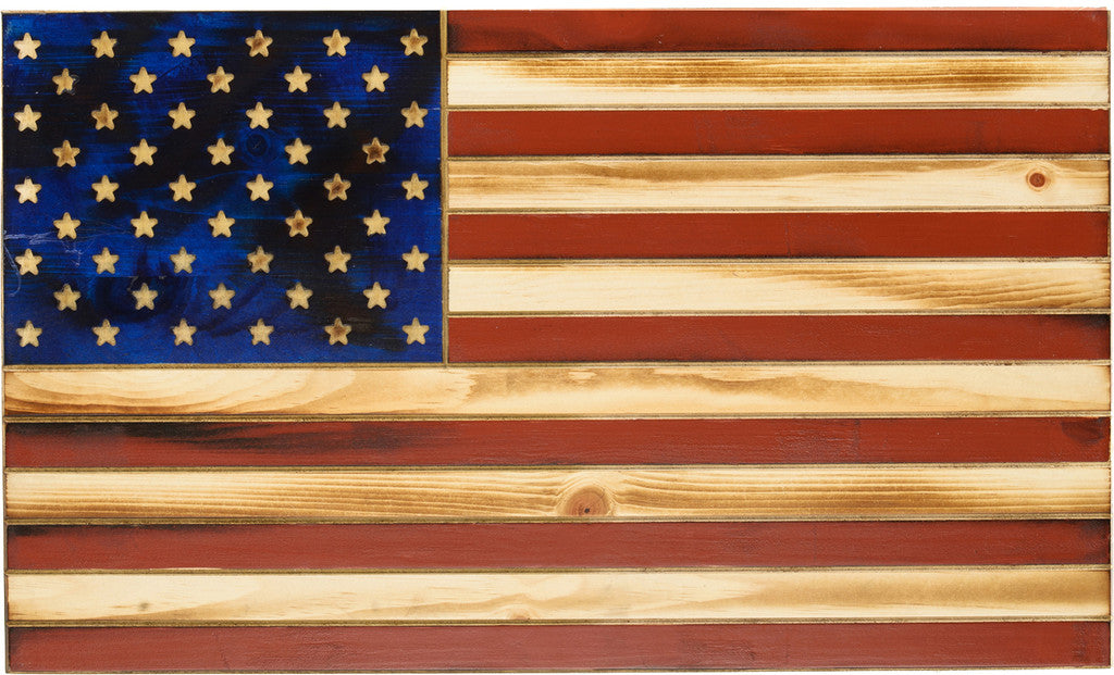 Old Glory" Red & Blue Rustic Flag
