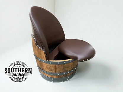 1773 Whiskey Barrel Hoop Table Set: 2 Chair Patio Furniture (Brown)