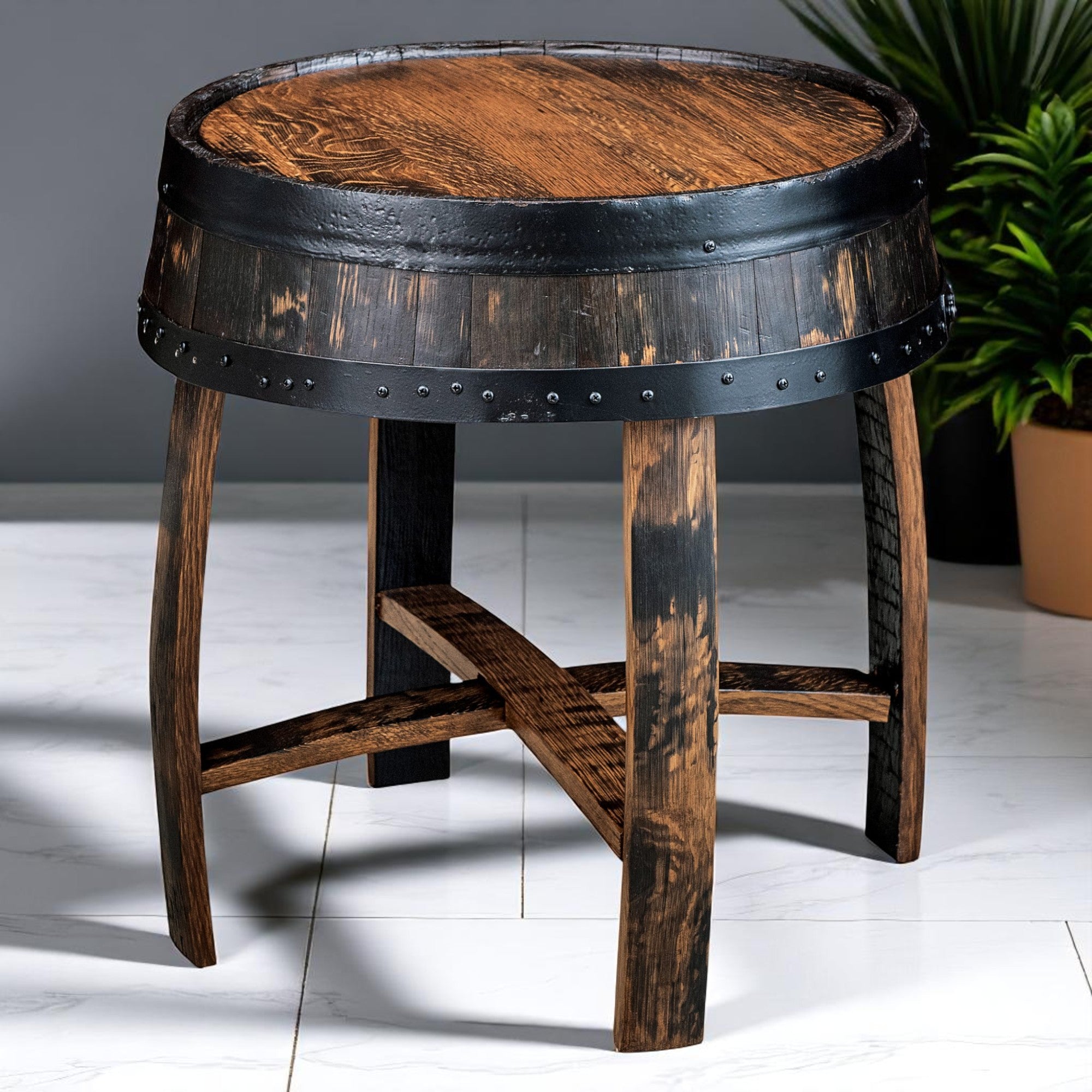 1773 Boston Harbor Barrel-Top End Table