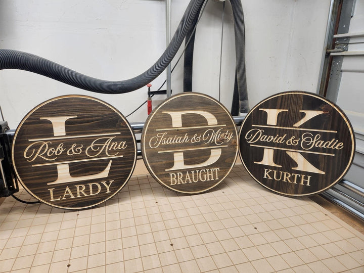 24" Simple Monogram rounds