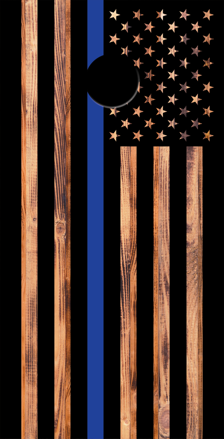 Thin Blue line  American Flag Cornhole Board