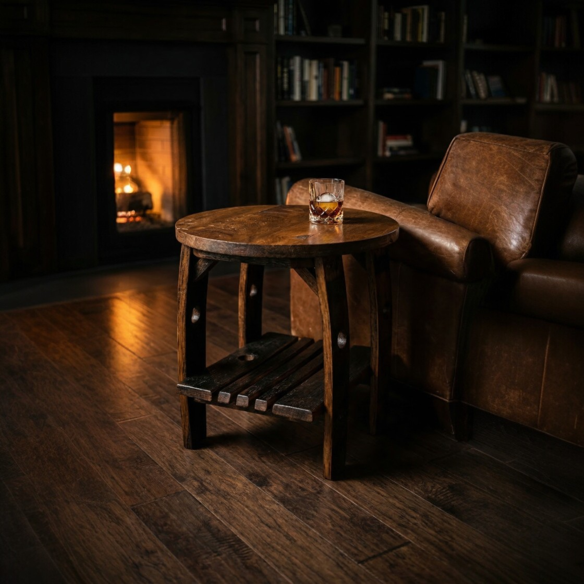 Barrel Lid End Table