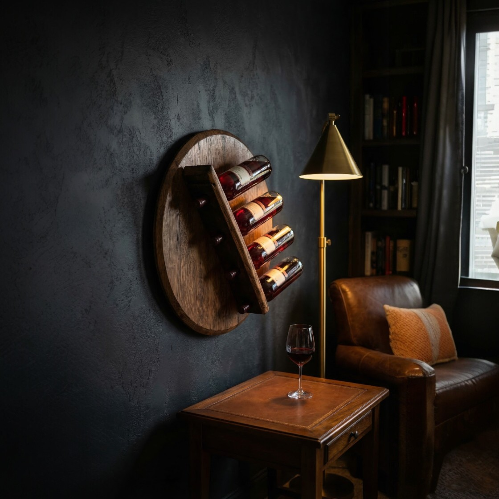 Barrel lid wine holder