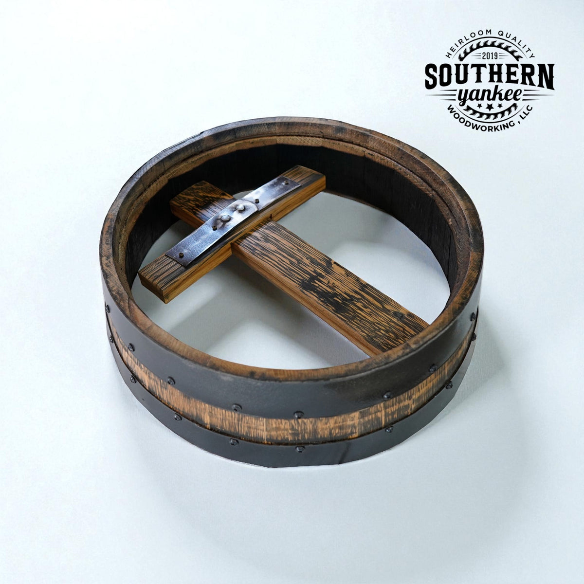1773 Stave Cross With Barrel Ring (Stave Wall Art)