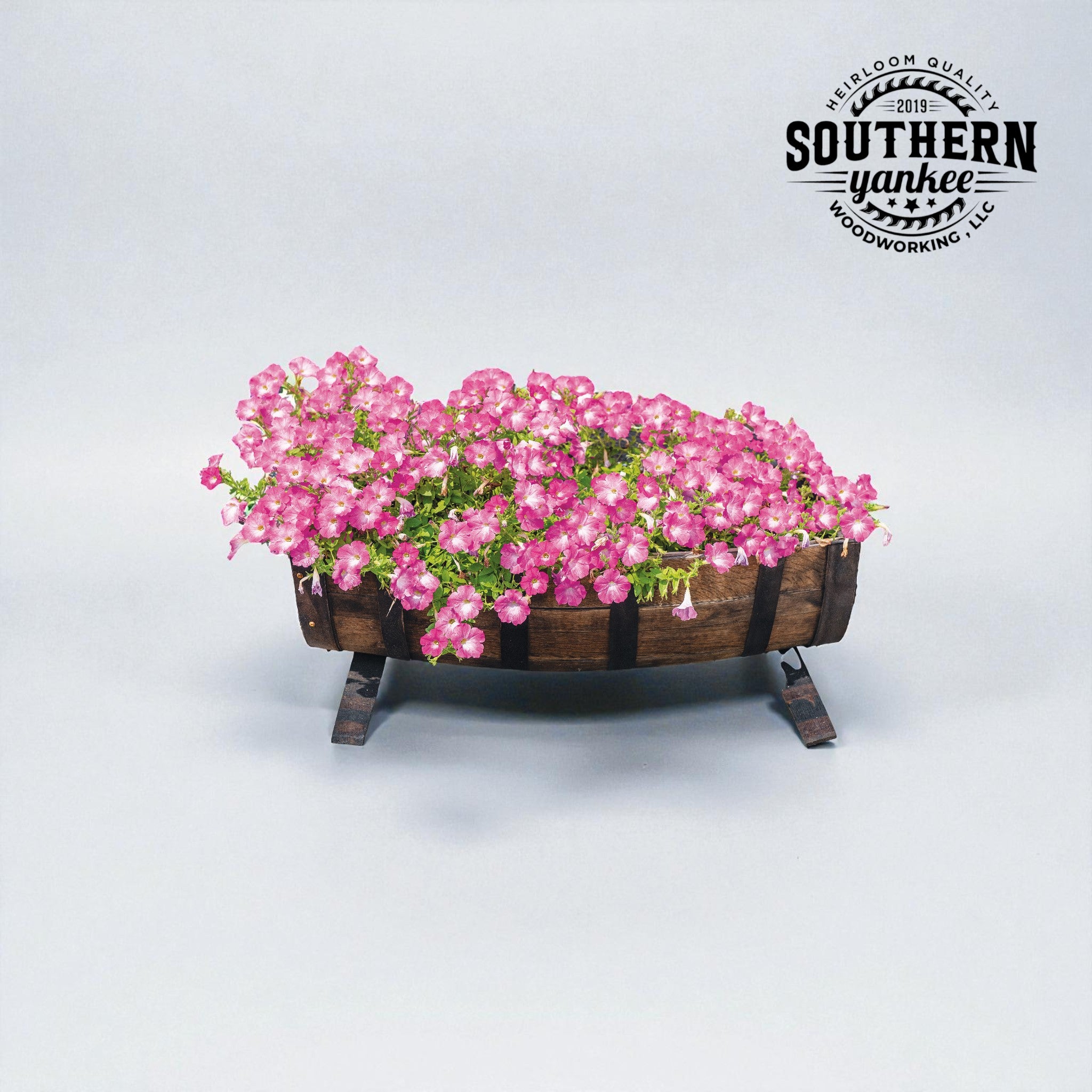 Large barrel flower Bed (Staves Legs)