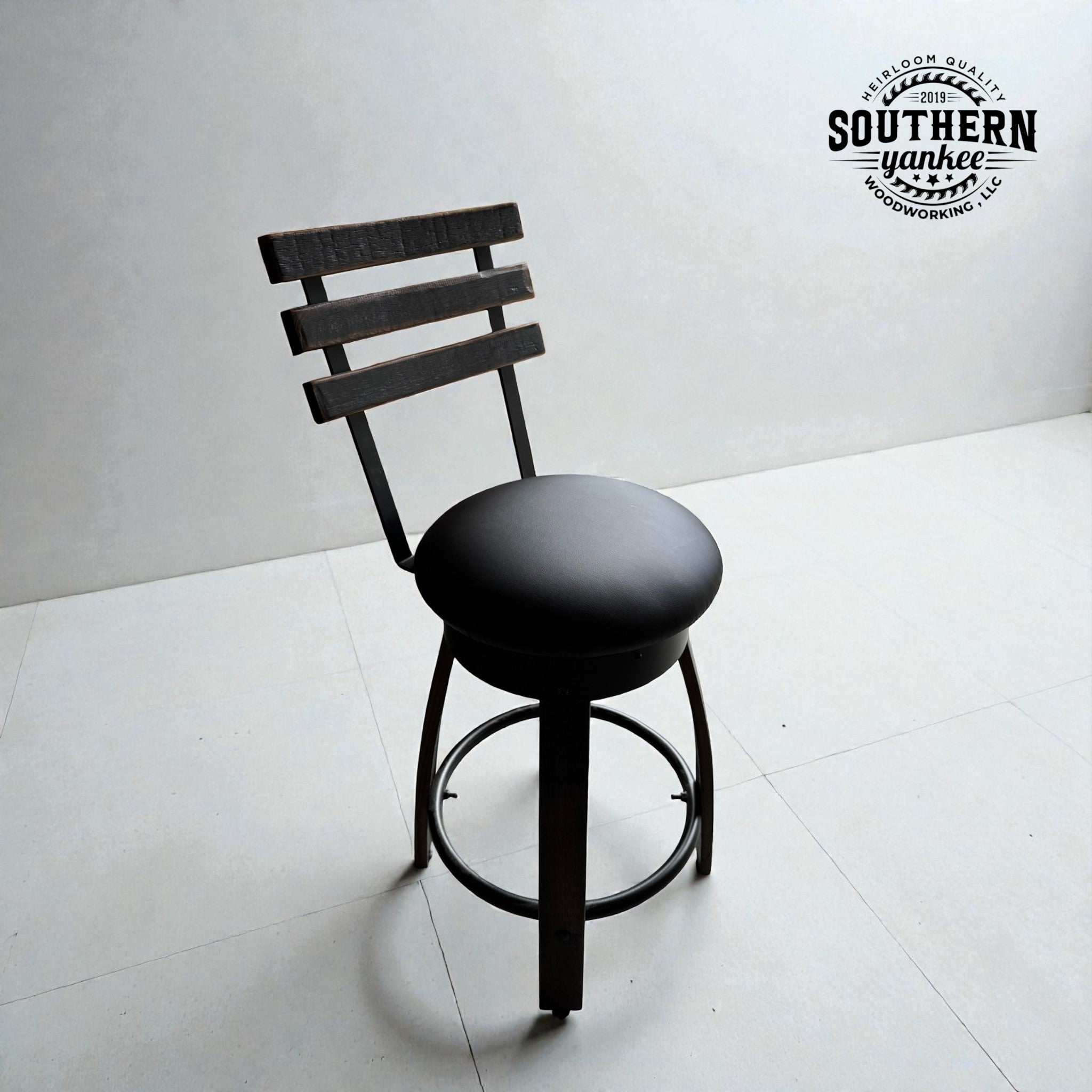 Barstool with staves backrest