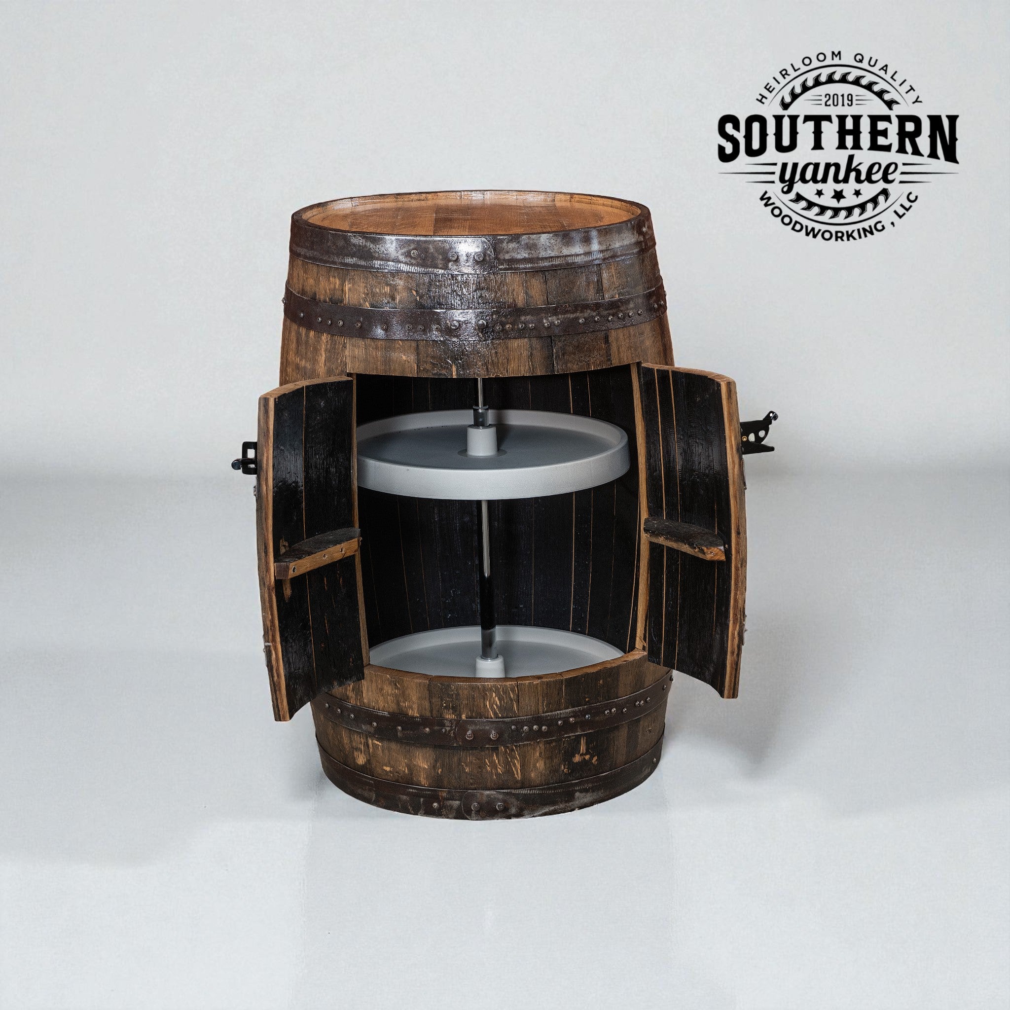 Lg Barrel -Full Barrel hutch w/ lazy suzan