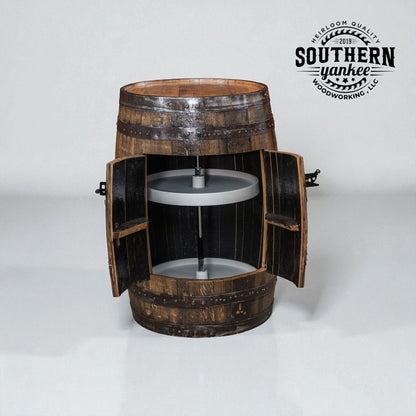 Lg Barrel -Full Barrel hutch w/ lazy suzan