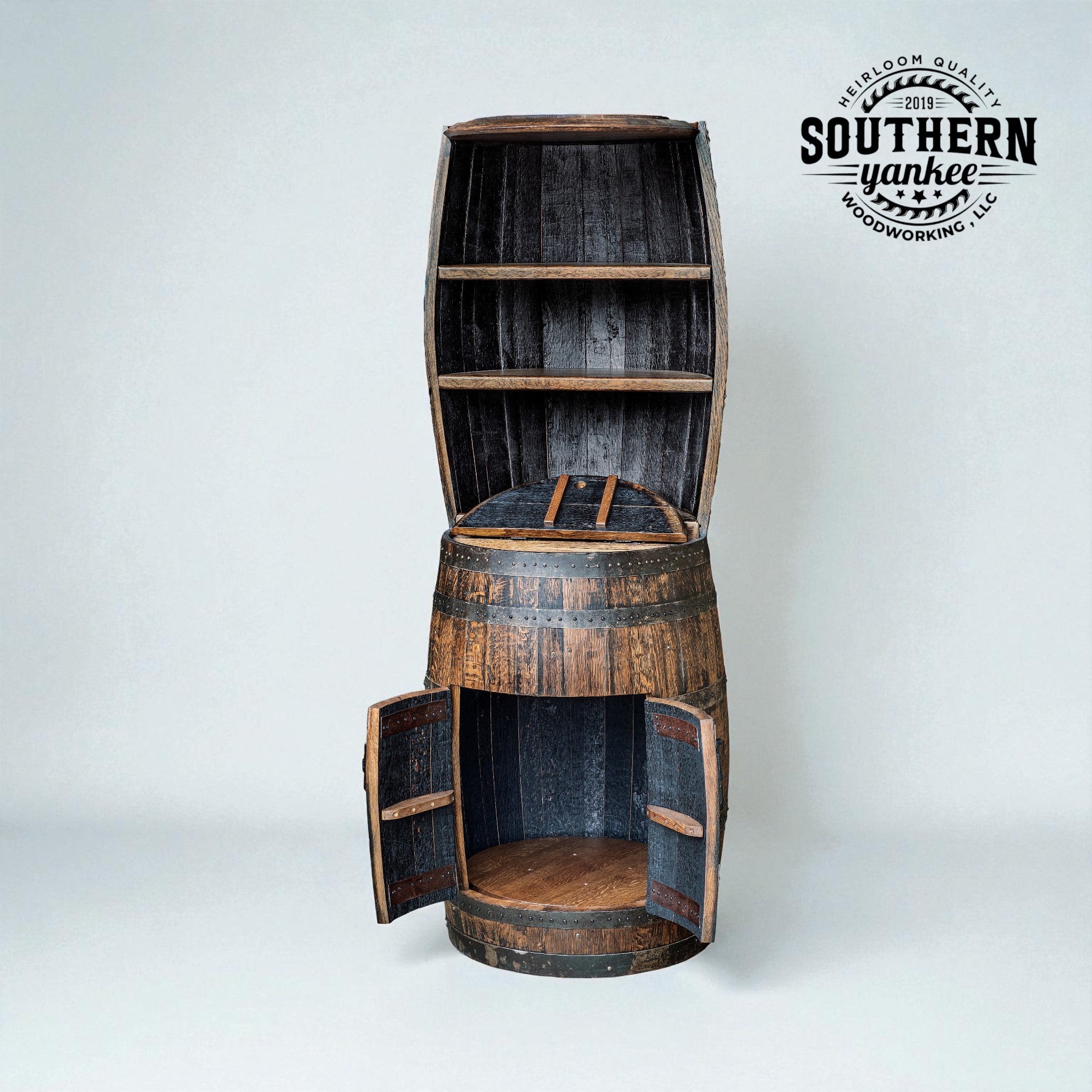 Lg Barrel -Full Barrel hutch w/ lazy suzan