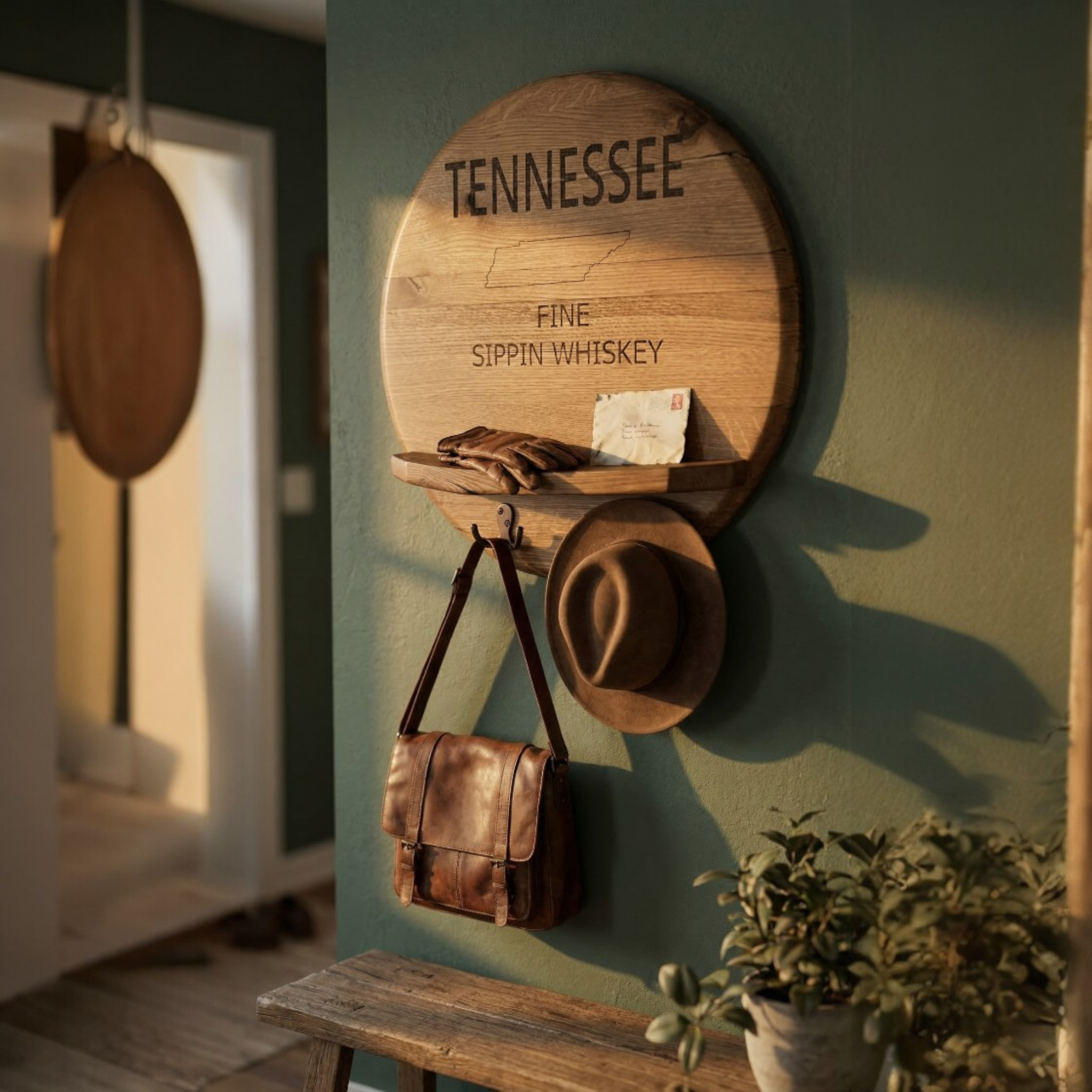 Barrel Lid Coat Rack