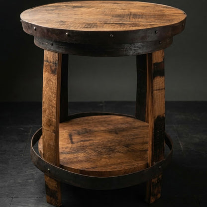 1773 Cooperage Barrel Lid Accent Table