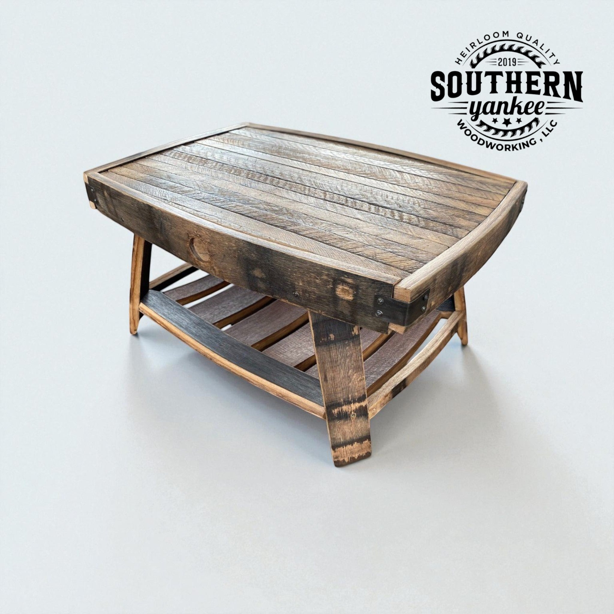 Whiskey Barrel Staves Coffee Table