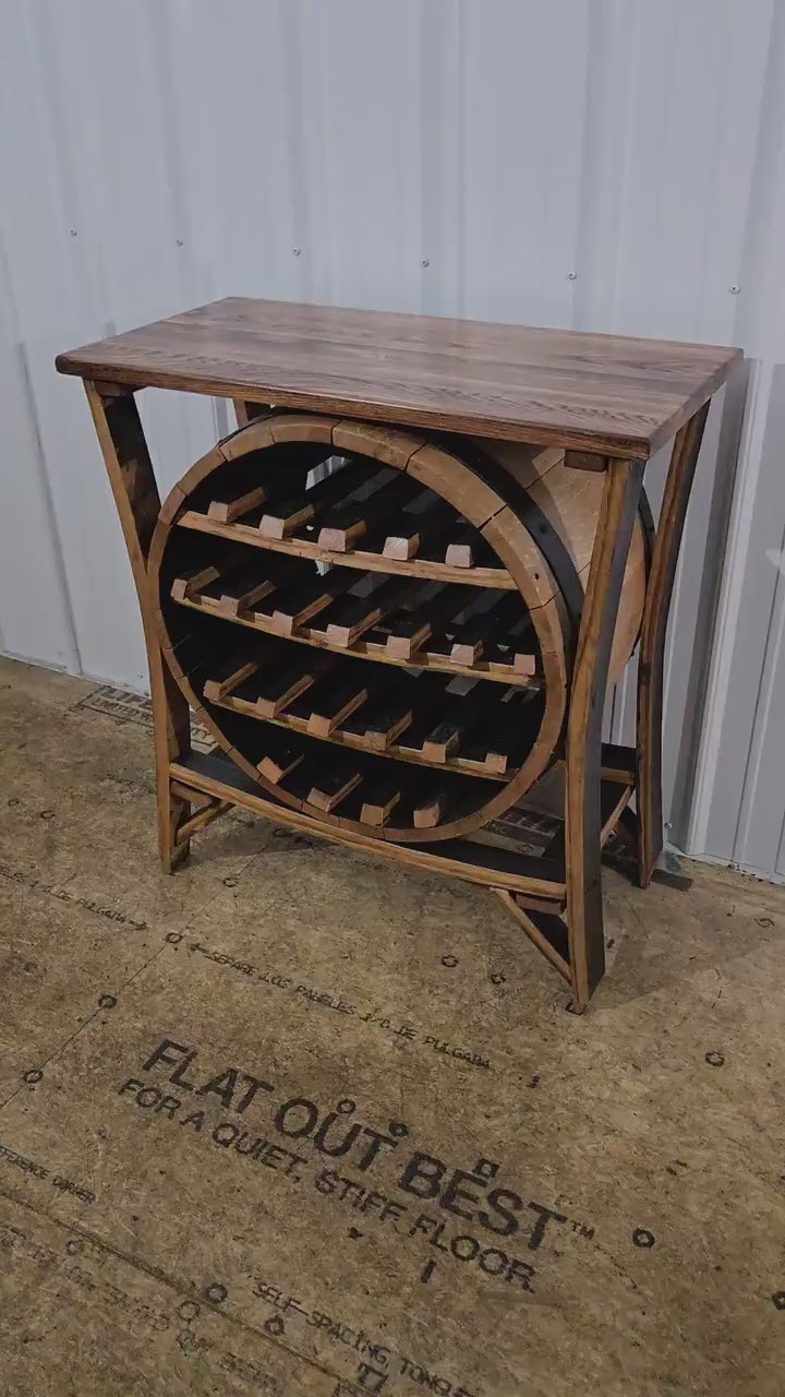 Load video: 1773 Boston Harbor Barrel Wine Rack