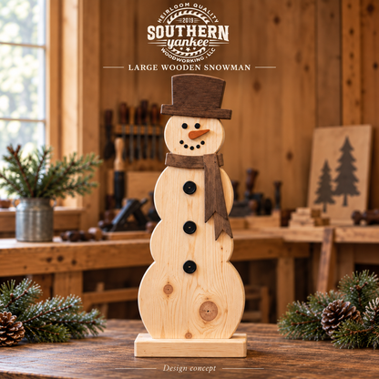 Rustic Wooden Snowman Decor – Farmhouse Christmas & Winter Decoration