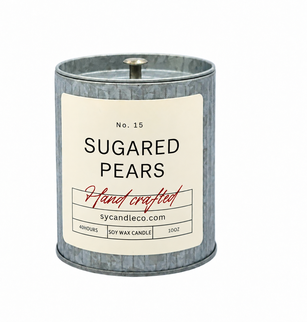 Sugared Pears soy candle — tin product