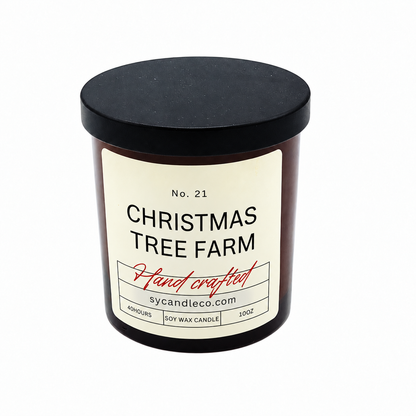 Christmas Tree Farm soy candle — amber product