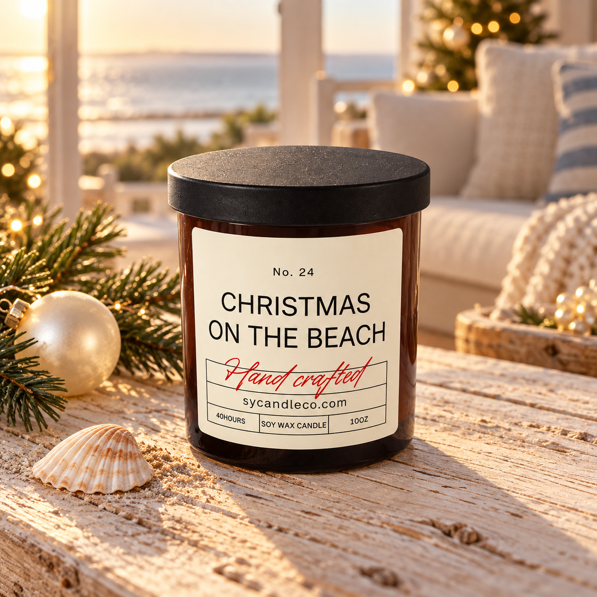Christmas on the Beach soy candle — amber lifestyle