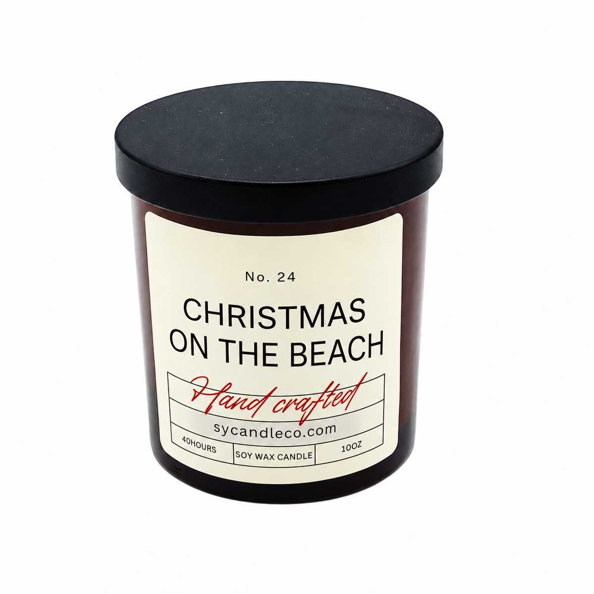 Christmas on the Beach soy candle — amber product