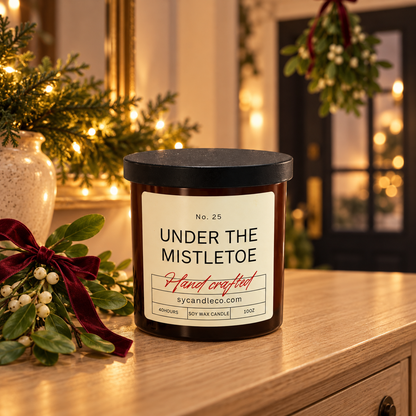 Under the Mistletoe soy candle — amber lifestyle