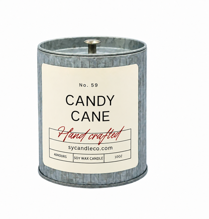 Candy Cane soy candle — tin product
