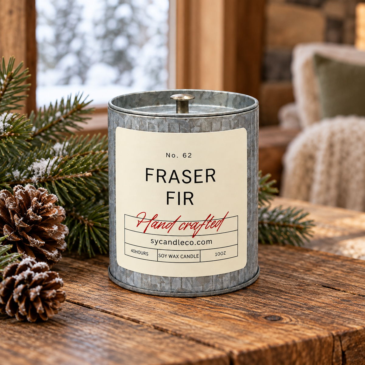 Fraser Fir soy candle — tin lifestyle